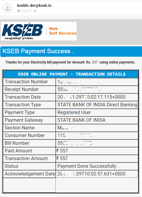 ksebfc.dnr@kseb.in Payment Confirmation