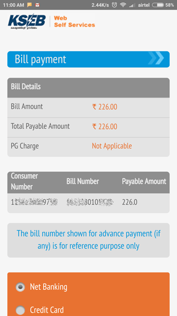 KSEB Bill Payment 