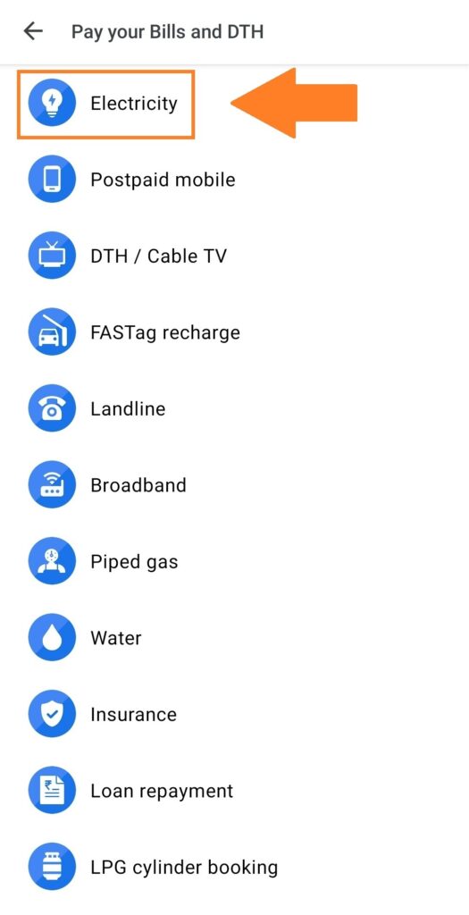 Google Pay Electricity Bill