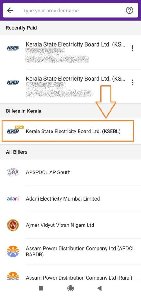 KSEB Payment