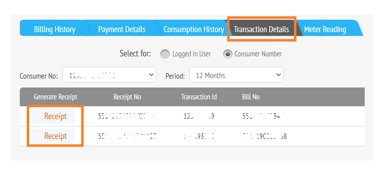 KSEB Payment Receipt